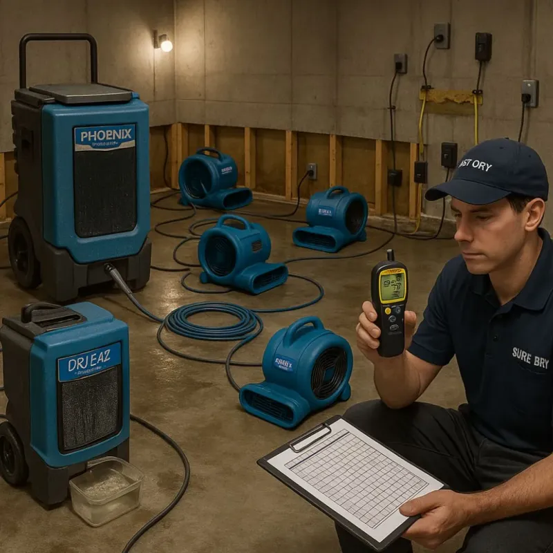 Structural Drying and Dehumidification process in Sulphur Springs, AR